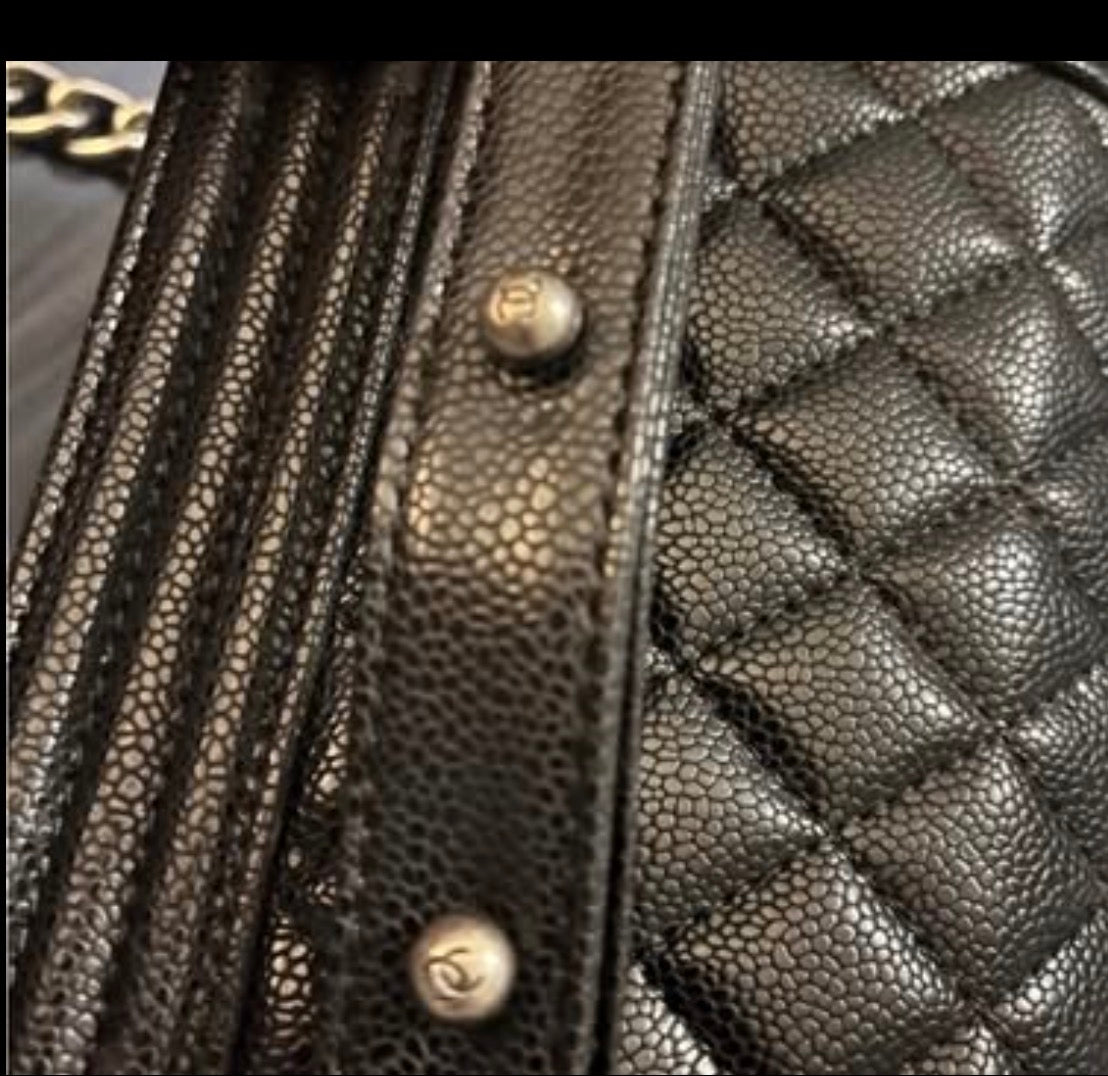 Chanel Black Quilted Caviar Boy Bag Ruthenium Hardware