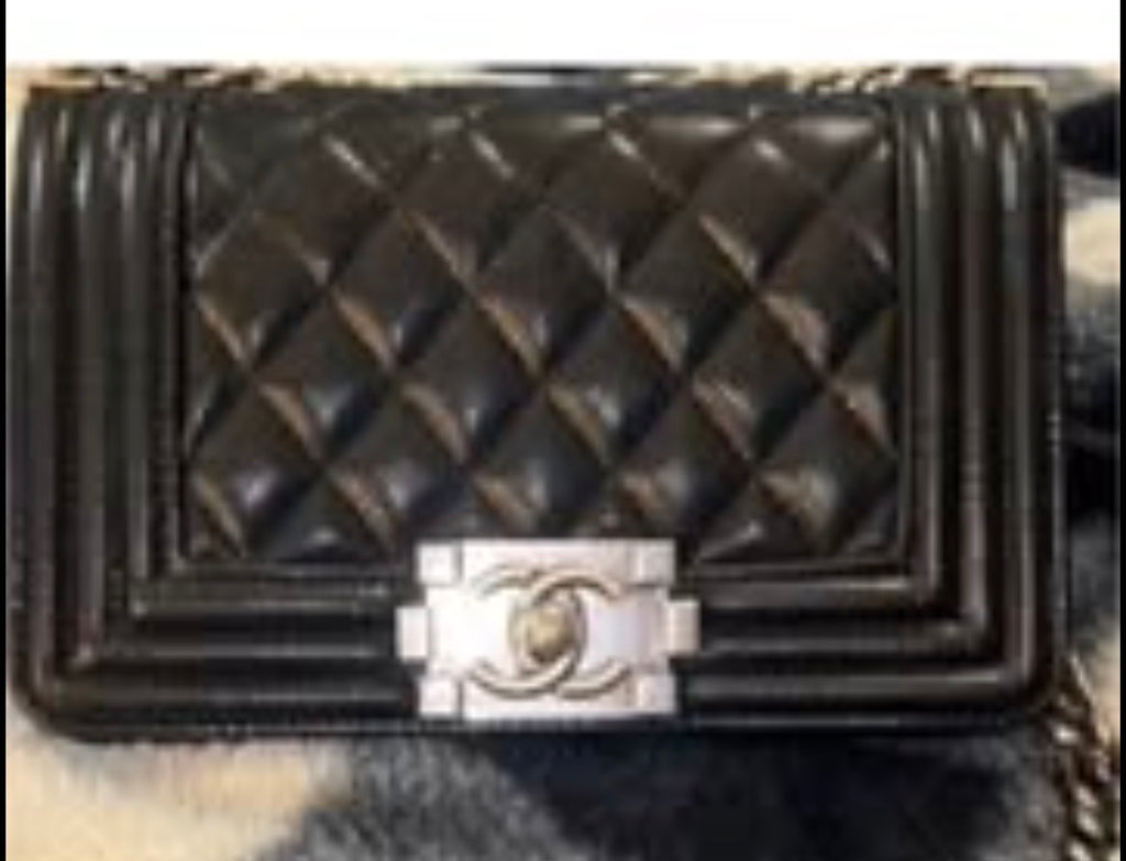 Chanel Black Quilted Caviar Boy Bag Ruthenium Hardware