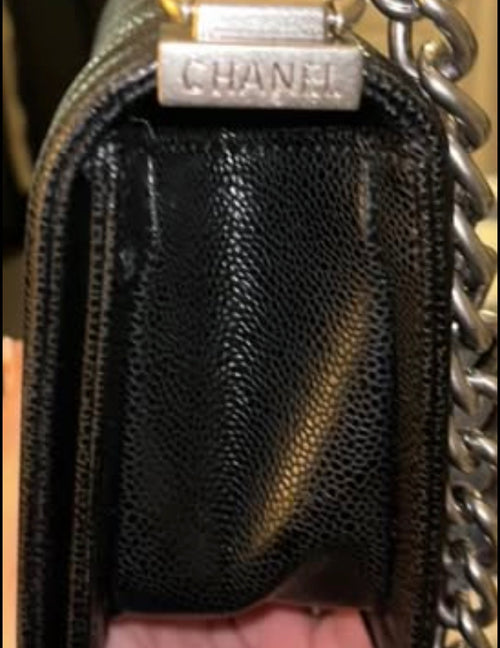 Chanel Black Quilted Caviar Boy Bag Ruthenium Hardware