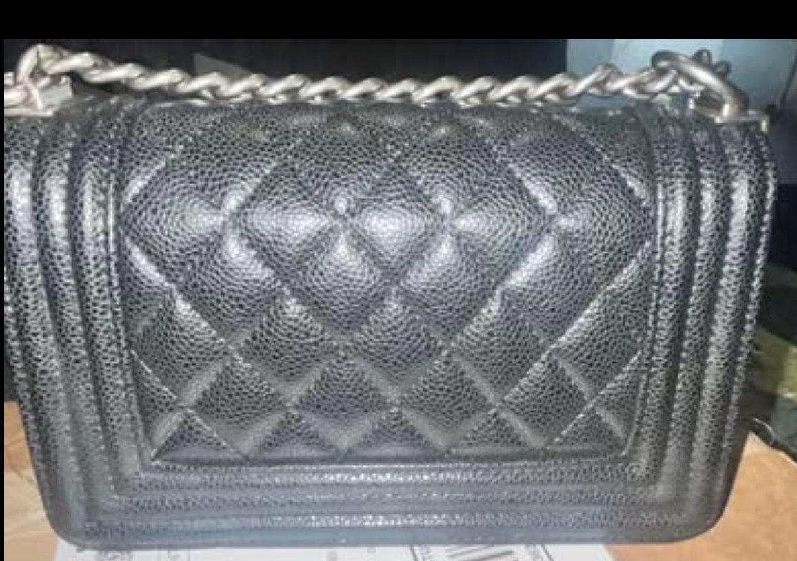 Chanel Black Quilted Caviar Boy Bag Ruthenium Hardware