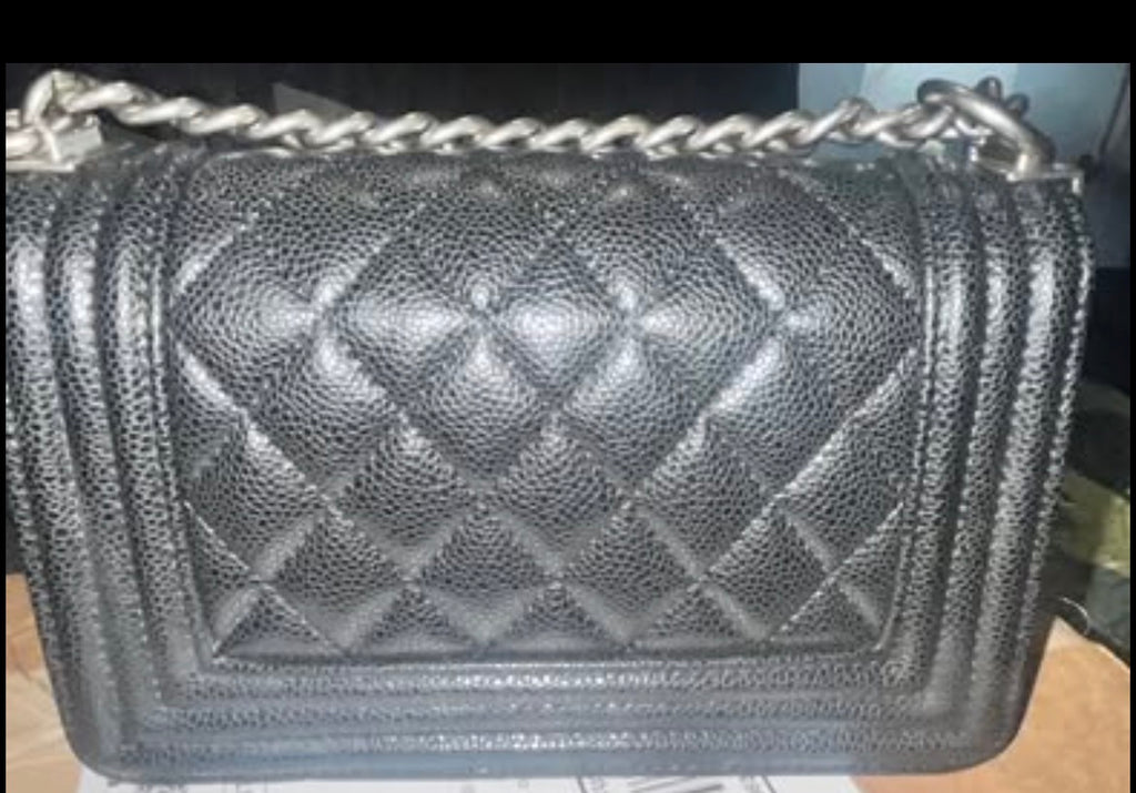 Chanel Black Quilted Caviar Boy Bag Ruthenium Hardware